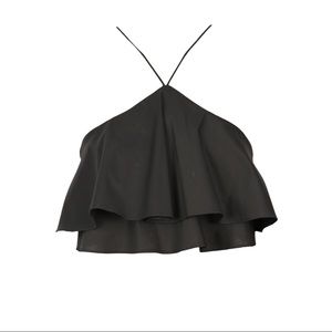 Zara Tops - Zara Flirty Halter Black Ruffle Flounce Crop Top Zara Tops - Zara Flirty Halter Black Ruffle Flounce Crop Top